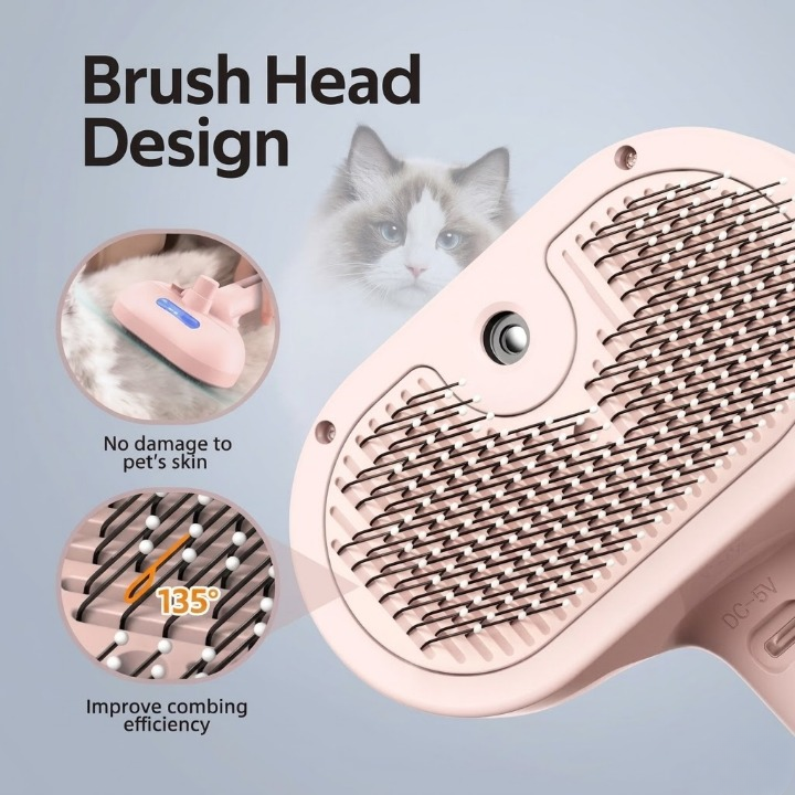 Self-Cleaning Pet Comb with Mist Spray