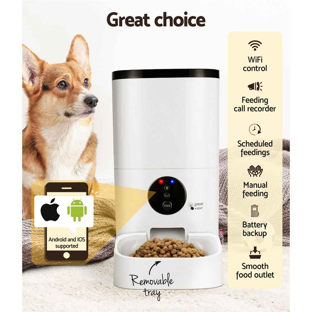 Smart Automatic Pet Feeder — Programmable Timer, 10 Meals/Day, Voice Recorder (Dogs & Cats)