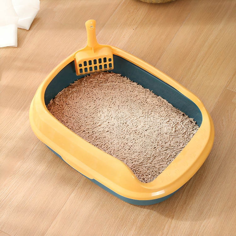 Semi-Enclosed Anti-Splash Cat Litter Box with Shovel