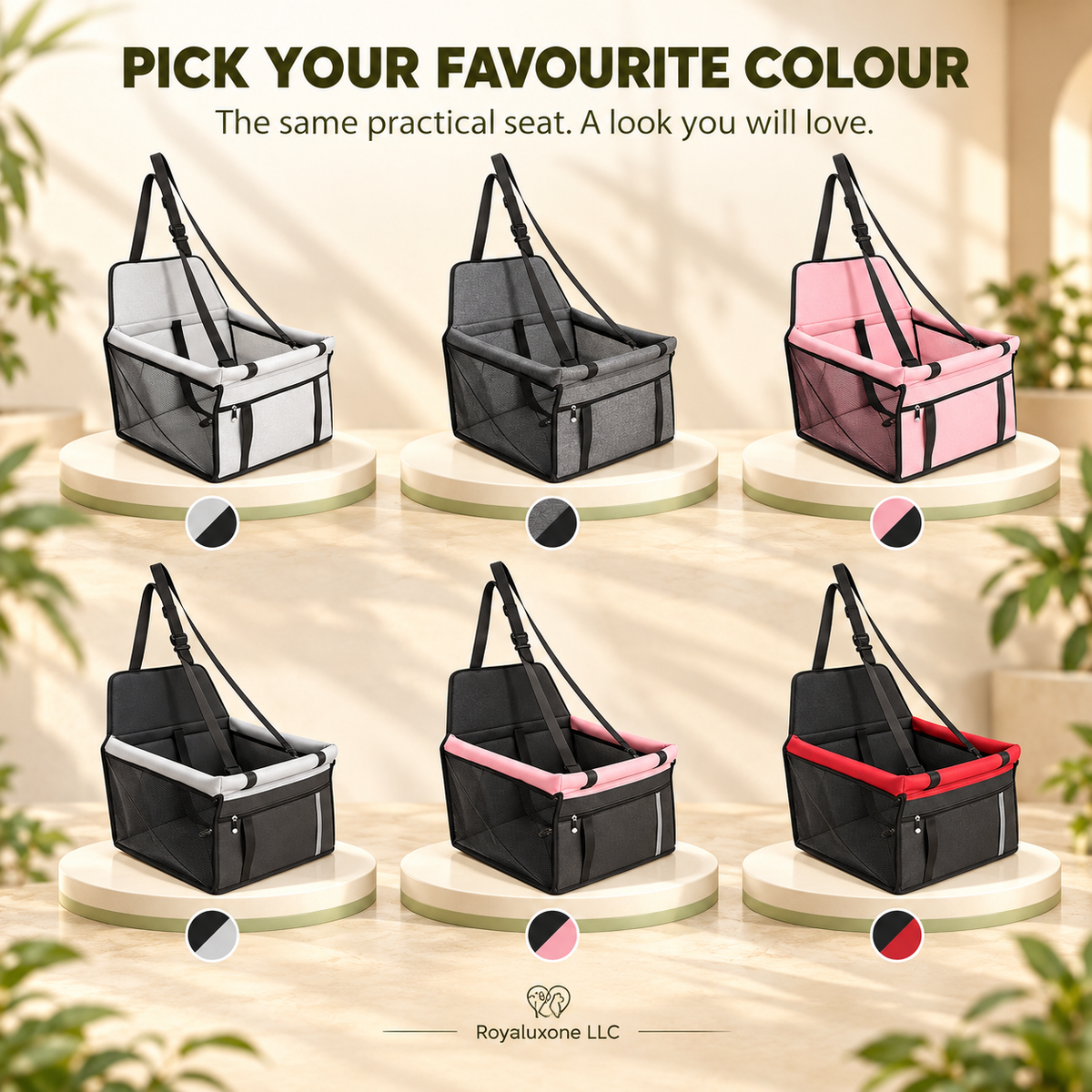 Dog car booster seat available in six colours