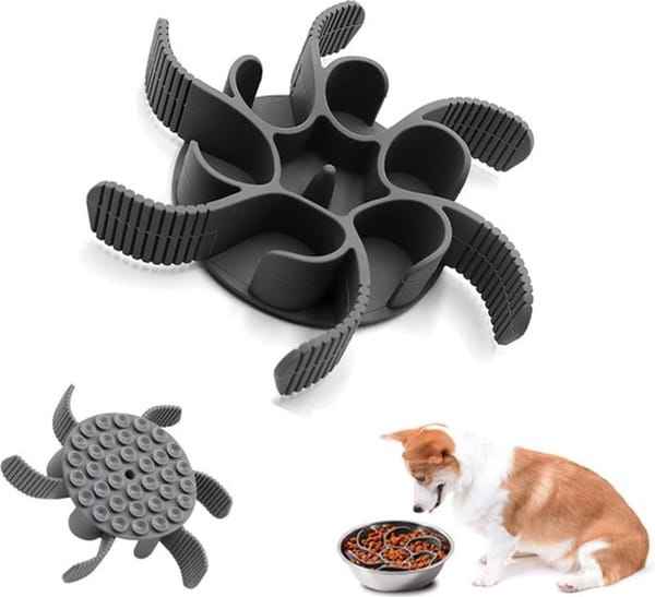 Anti-Gulp Slow Feeder Insert for Dogs – Silicone Suction Bowl Topper, Universal Fit