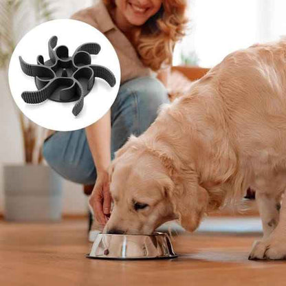 Anti-Gulp Slow Feeder Insert for Dogs – Silicone Suction Bowl Topper, Universal Fit