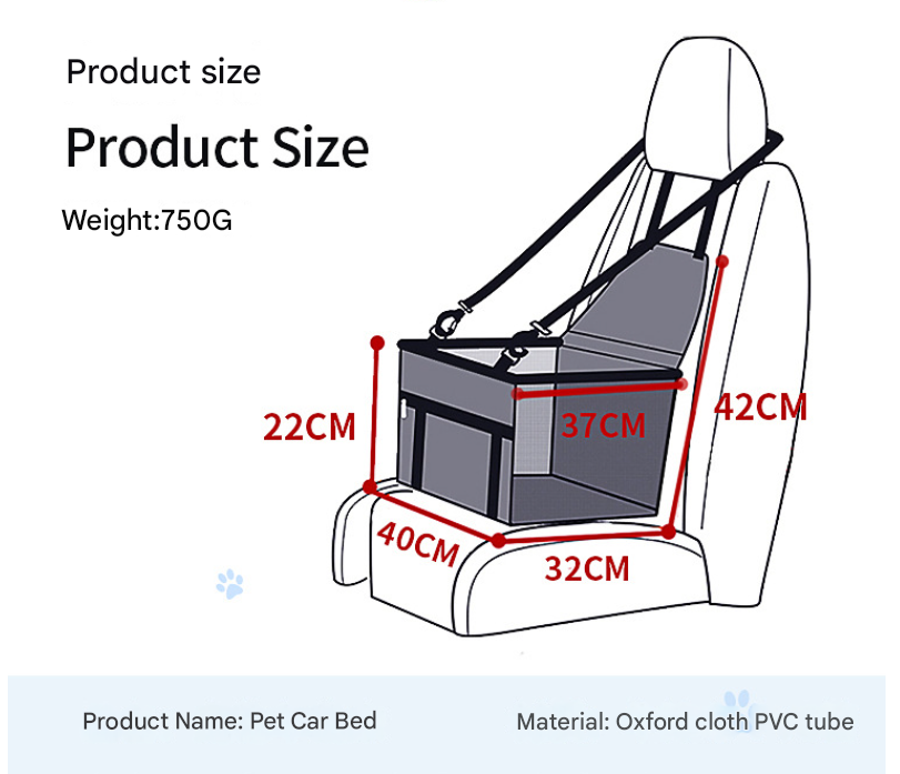 Dog car booster seat size and dimensions