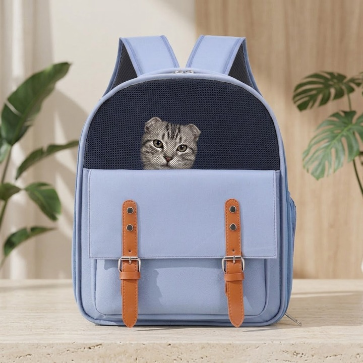 Scratch-Resistant Portable Pet Backpack for Cats and Dogs